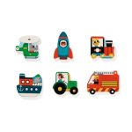Djeco: Drewniana układanka łamigłówka POJAZDY 2+ - obrazek 3