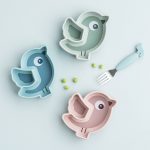 Done by Deer: silikonowy talerzyk z przyssawką Birdee Blue - obrazek 3