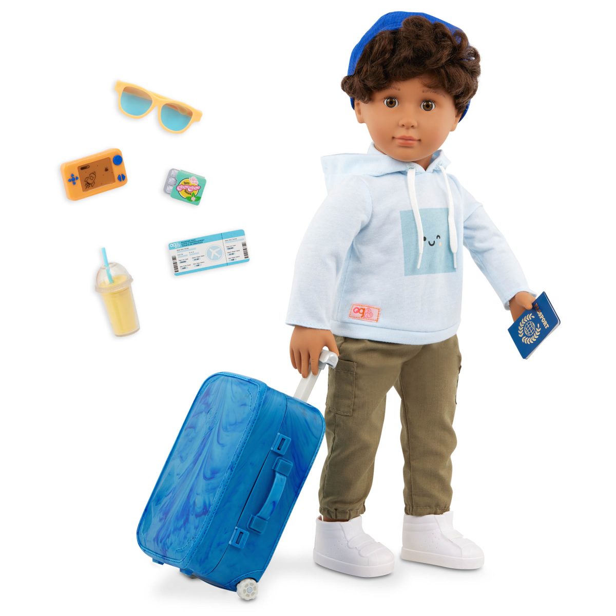 BD31543_PR Our Generation: lalka CHŁOPIEC MILO 46cm – PODRÓŻNIK z akcesoriami - obrazek 2