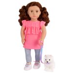 Our Generation: lalka BECCA 46cm – ze SZPICEM MINIATUROWYM w TOREBCE i akcesoriami dla pupila