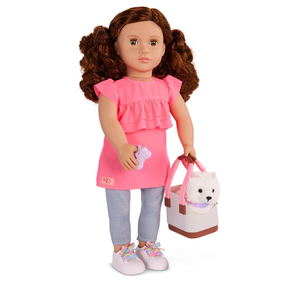 BD31545_DP_B Our Generation: lalka BECCA 46cm – ze SZPICEM MINIATUROWYM w TOREBCE i akcesoriami dla pupila - obrazek 3