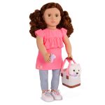 Our Generation: lalka BECCA 46cm – ze SZPICEM MINIATUROWYM w TOREBCE i akcesoriami dla pupila - obrazek 3