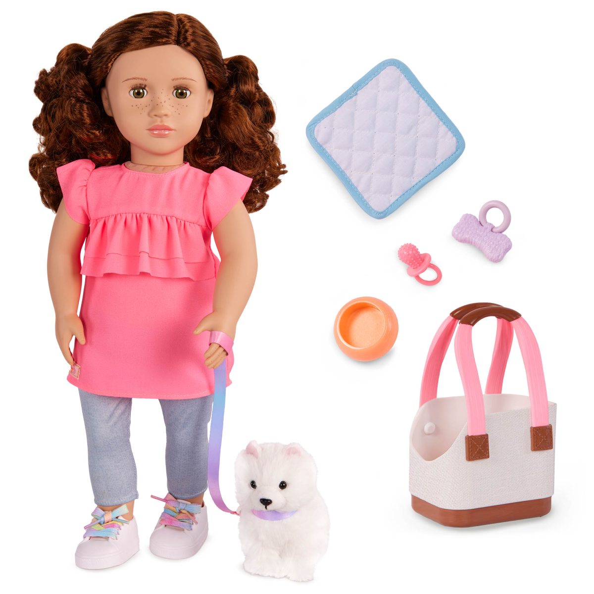 BD31545_PR Our Generation: lalka BECCA 46cm – ze SZPICEM MINIATUROWYM w TOREBCE i akcesoriami dla pupila - obrazek 2
