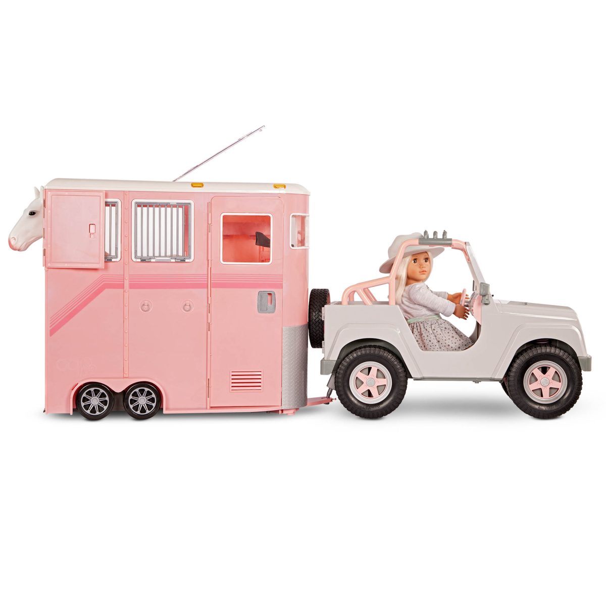 Our Generation: PRZYCZEPA do PRZEWOZU KONI – Mane to Travel – Horse Trailer Set - obrazek 5