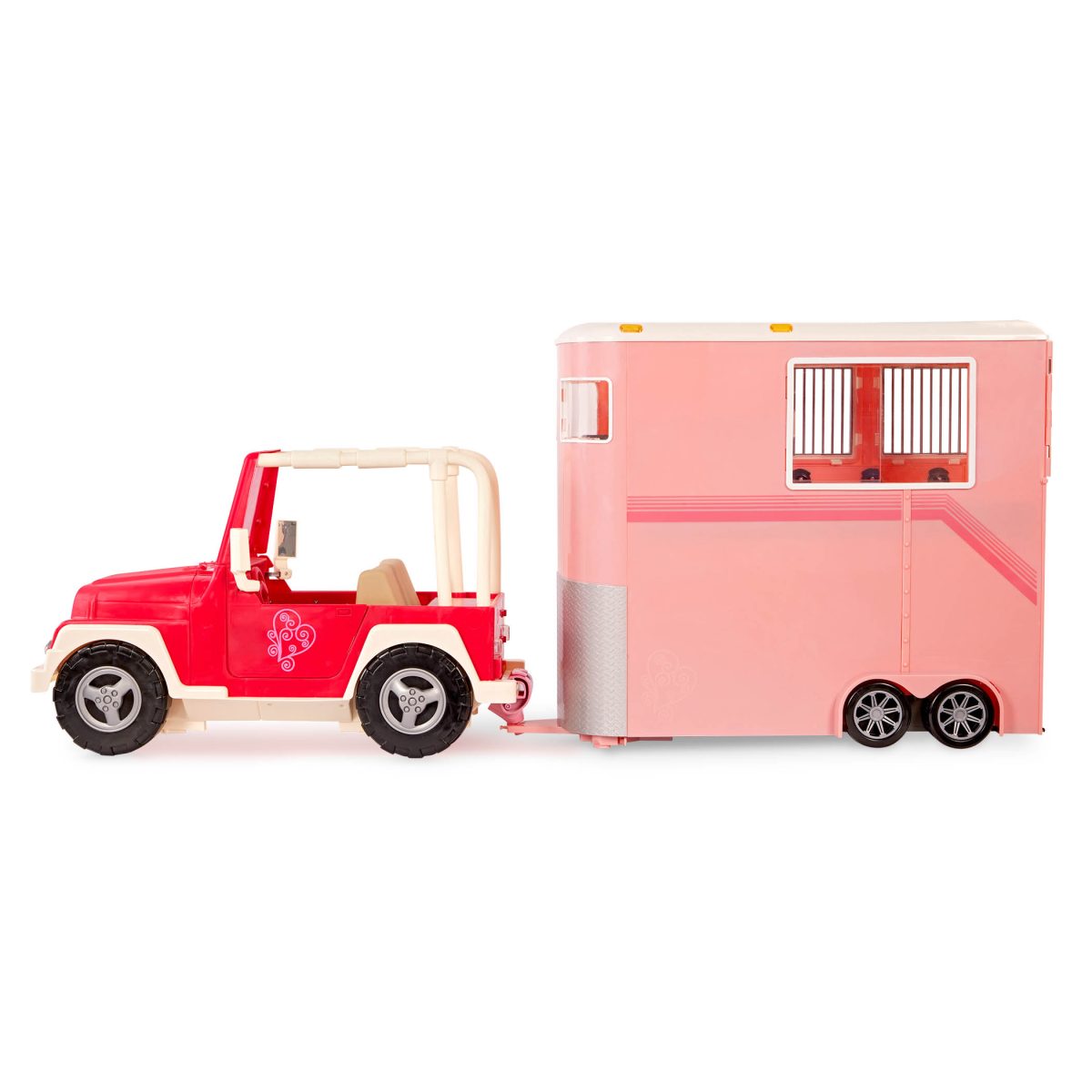 Our Generation: PRZYCZEPA do PRZEWOZU KONI – Mane to Travel – Horse Trailer Set - obrazek 10