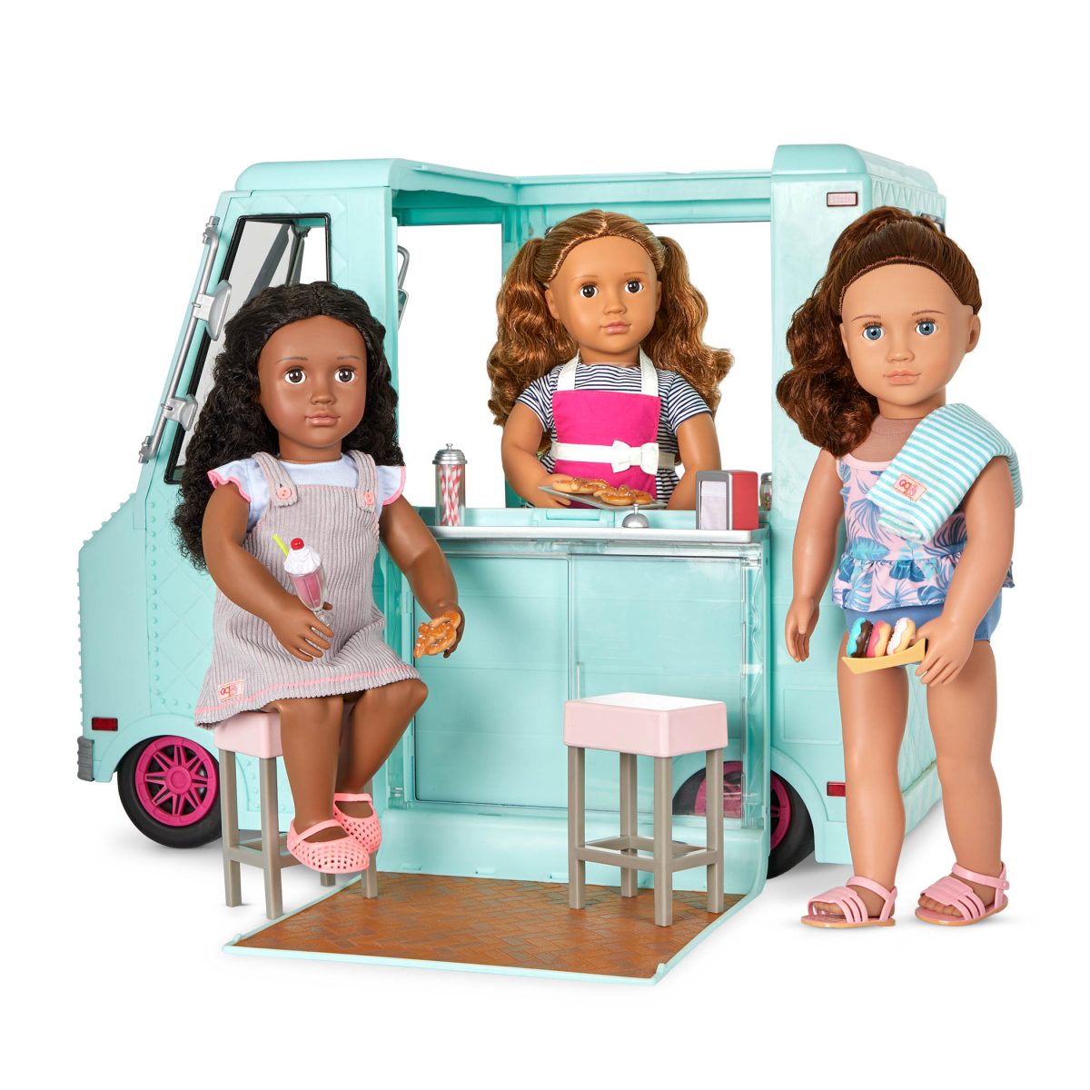 Our Generation: ciężarówka z lodami i wyposażeniem – SWEET STOP ICE CREAM TRUCK - obrazek 4