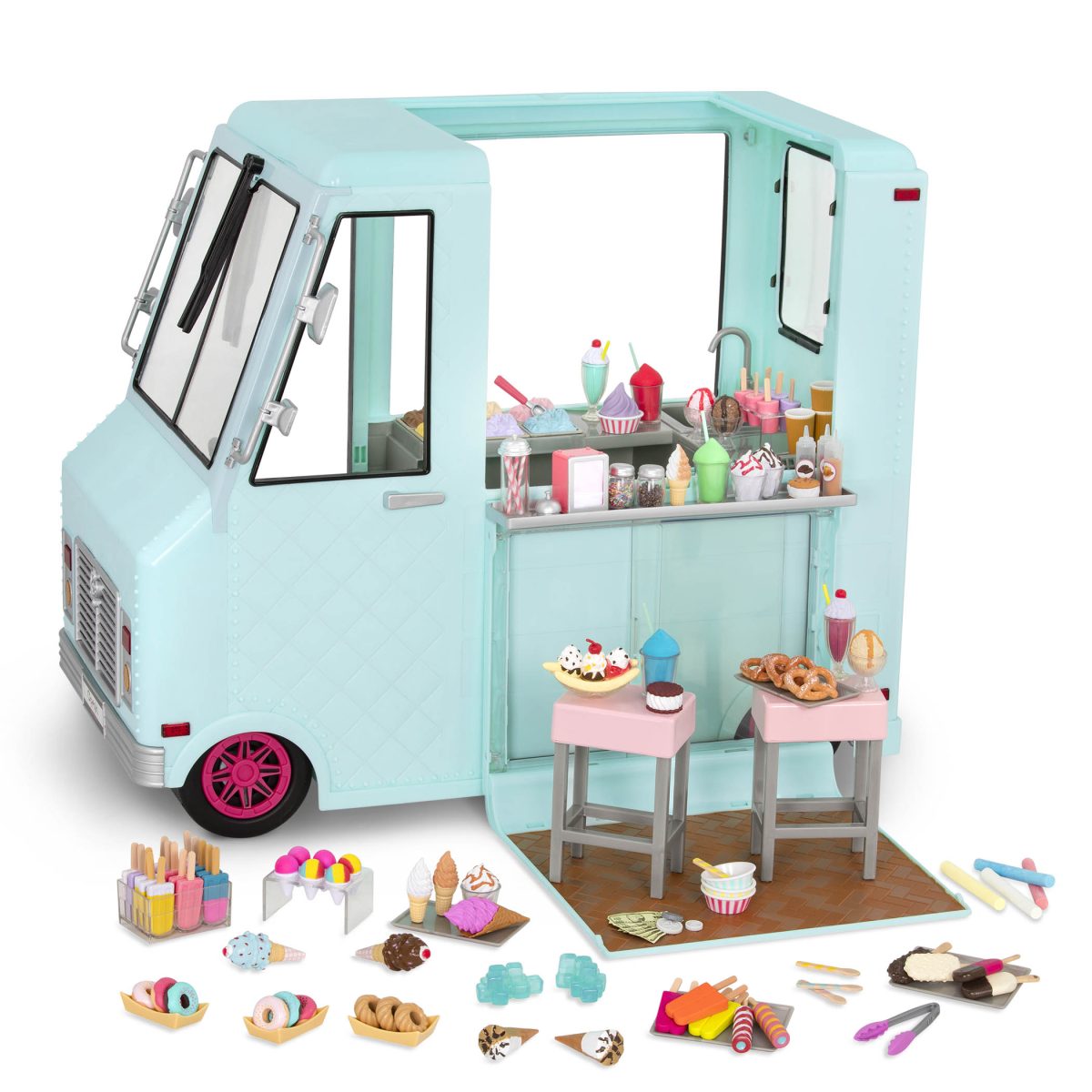 Our Generation: ciężarówka z lodami i wyposażeniem – SWEET STOP ICE CREAM TRUCK - obrazek 1