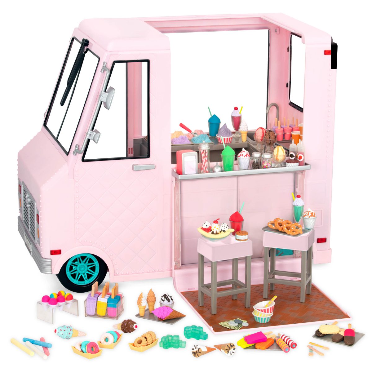 Our Generation: ciężarówka z lodami i wyposażeniem – SWEET STOP ICE CREAM TRUCK - obrazek 1
