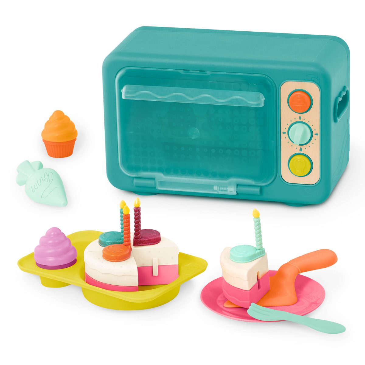 BX2291_PR_HS B.TOYS: Mini Chef – PIEKARNIK z TORTEM i odgłosami / Bake-a-Cake Playset - obrazek 2