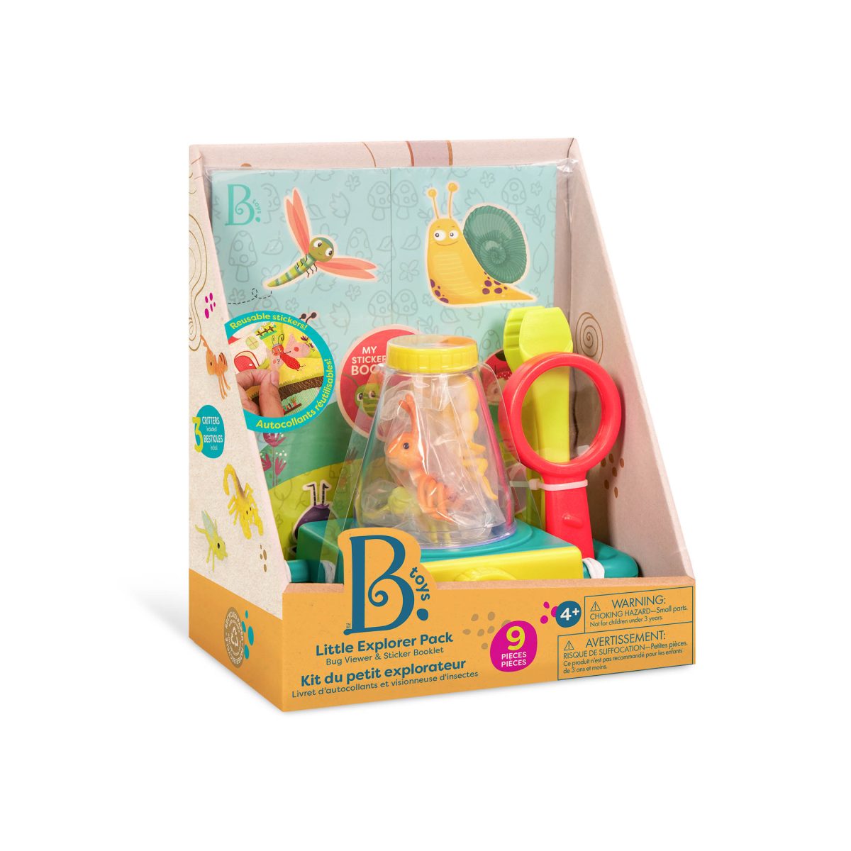 BX2366Z_PKG B.toys: Little Explorer Pack – zestaw miłośnika owadów – z MIKROSKOPEM i NAKLEJKAMI - obrazek 7