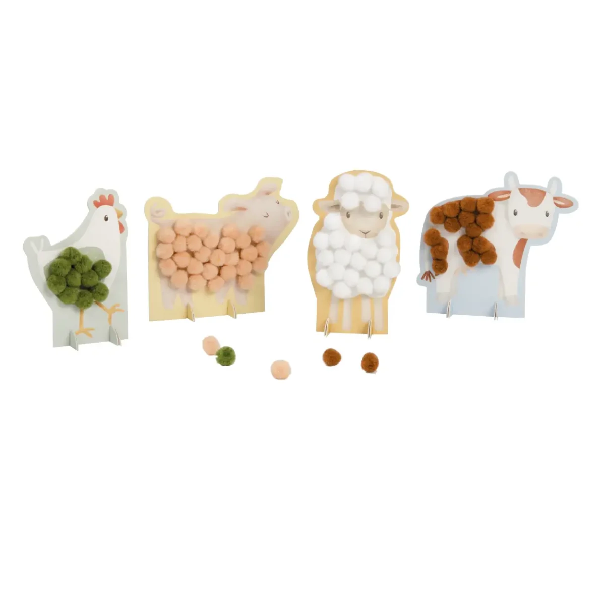 Little Dutch: karty z pomponami Little Farm - obrazek 1