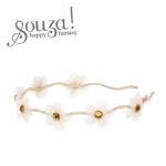 Souza! Opaska z białymi tiulowymi kwiatkami i cyrkoniami Liyana