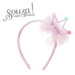 Souza! Opaska z tiulowym kwiatem i koroną różowa Jazzlyn