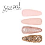 Souza! Spinki do włosów róż brokatowa złota Aggy 4 szt.