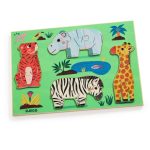 Djeco: Drewniane puzzle DZIKIE ZWIERZĘTA