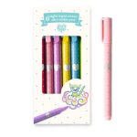 Djeco: Lovely Paper - 6 kolorowych mazaków ze srebrnym konturem