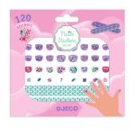 Djeco: wodoodporne Naklejki na paznokcie KWIATY 4+, pilniczki