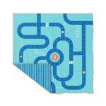 QUUT: dwustronny ręcznik plażowy PlayTowels XL (180 x 180cm) Road