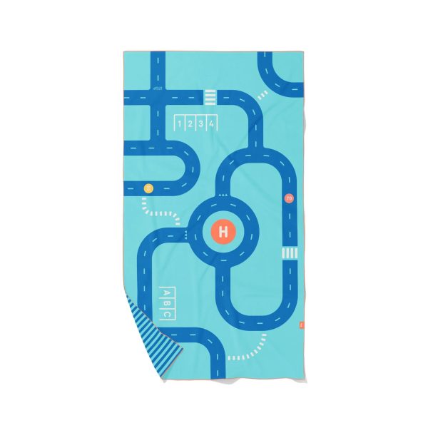 QUUT: dwustronny ręcznik plażowy PlayTowels L (180 x 100cm) Road
