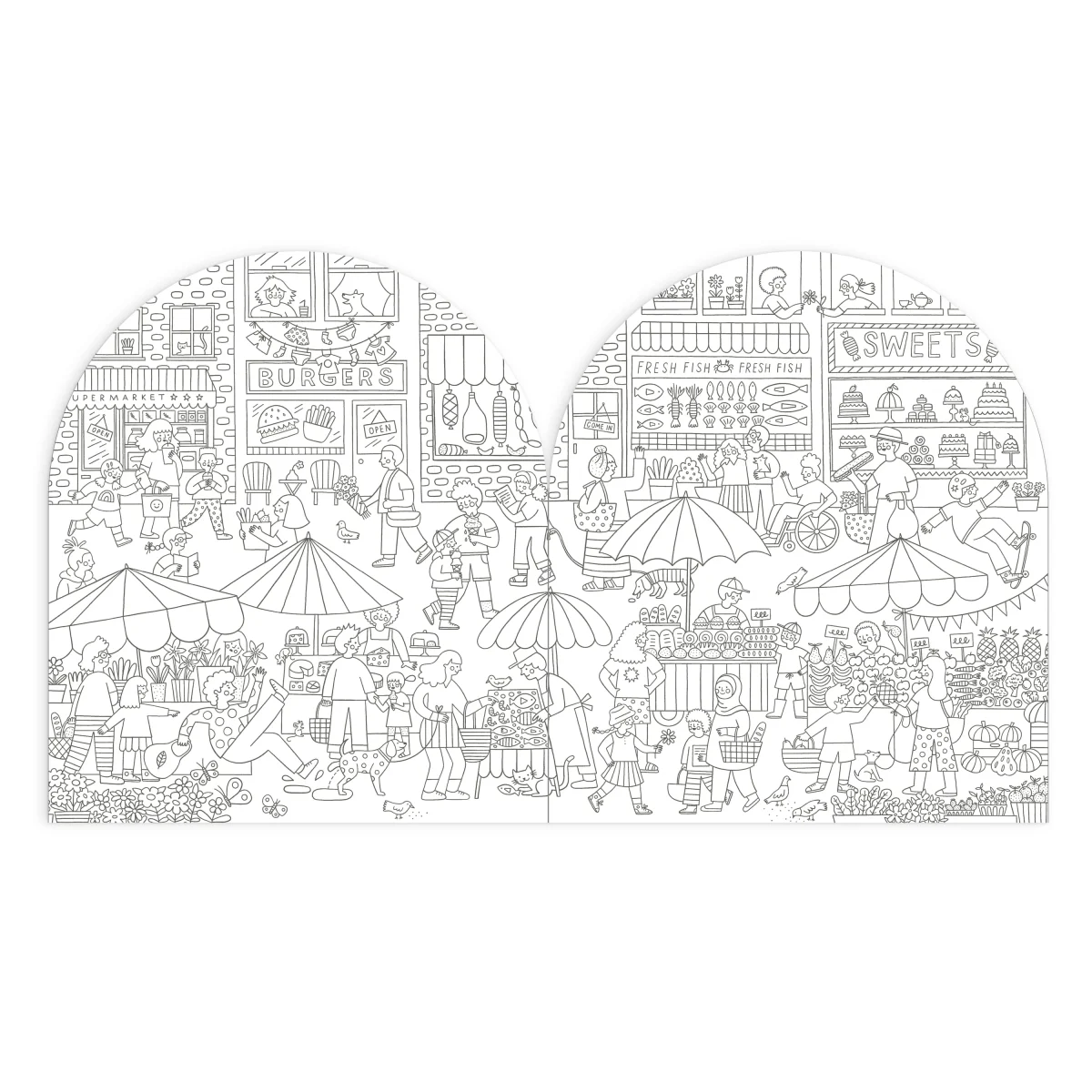 Mudpuppy: zestaw kreatywny z malowanką, wielokolorową kredką i naklejkami Tęczowy Świat 6+ - obrazek 4