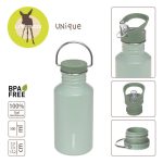 Lassig Bidon ze stali nierdzewnej z dodatkowym ustnikiem Unique zielony - obrazek 3