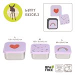 Lassig Pojemniki na przekąski stali nierdzewna Happy Rascals Heart lavender - obrazek 4