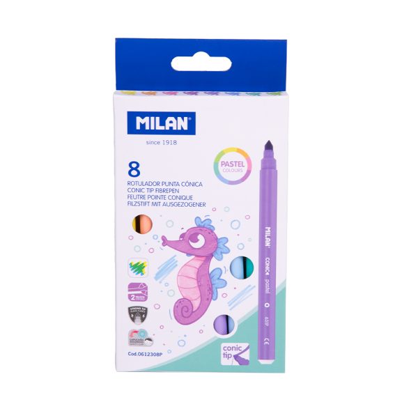 MILAN: flamastry PASTEL 8 kolorów