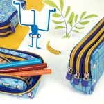 MILAN: piórnik 3 komorowy TANGLED MONKEYS niebieski - obrazek 3