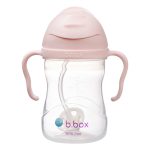 b.box: bidon z obciążoną słomką 240 ml | RÓŻOWY