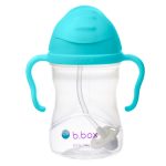 b.box: bidon z obciążoną słomką 240 ml | LAZUROWY