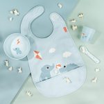 Done by Deer: śliniak z zapięciem na rzep Playground Blue - obrazek 2