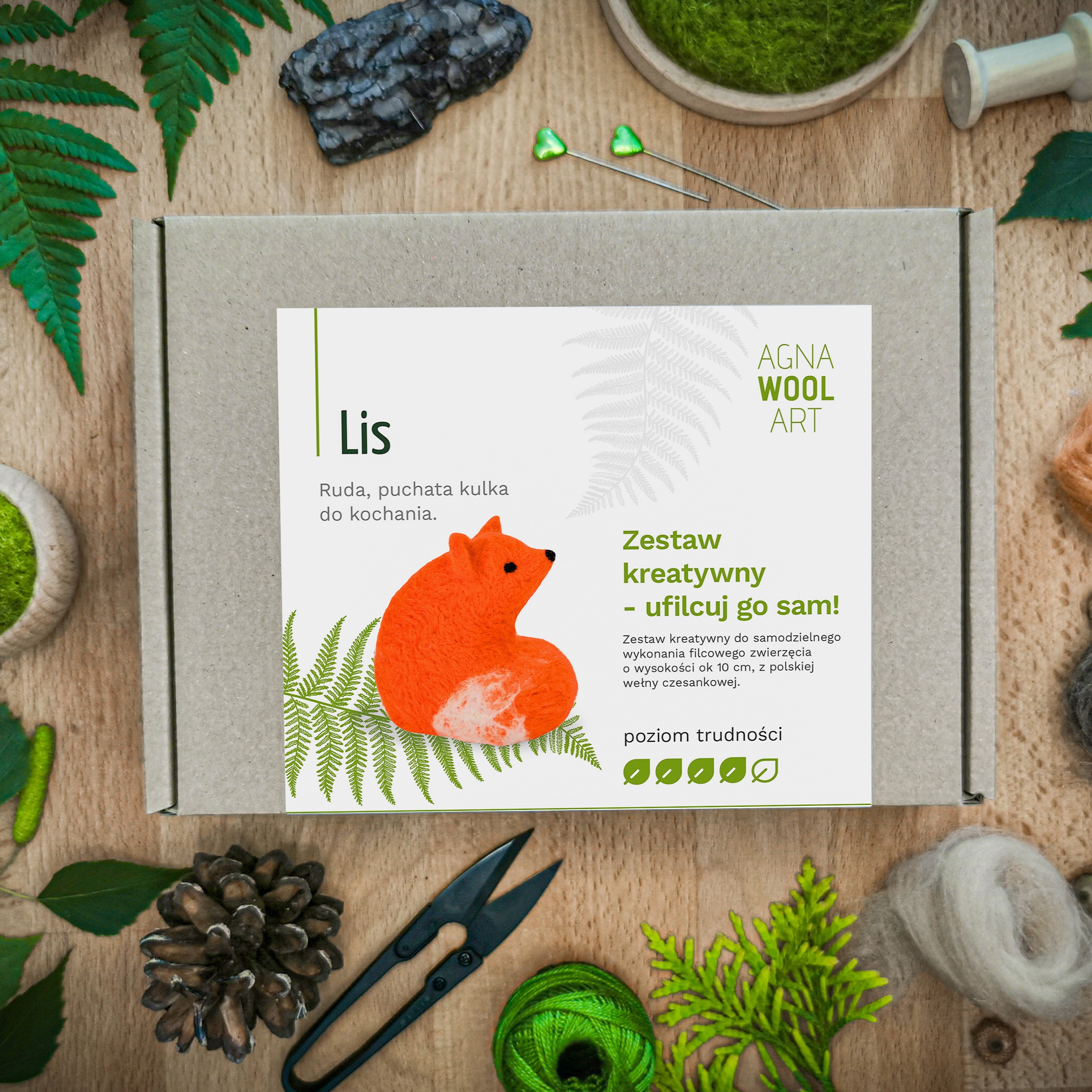 Agna Wool Art_box-4 AGNA WOOL ART: Ufilcuj go sam! Zestaw do filcowania Lis - obrazek 1