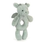 JellyCat: Smok Grzechotka Miętowo-Szara 18 cm