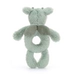 JellyCat: Smok Grzechotka Miętowo-Szara 18 cm - obrazek 2