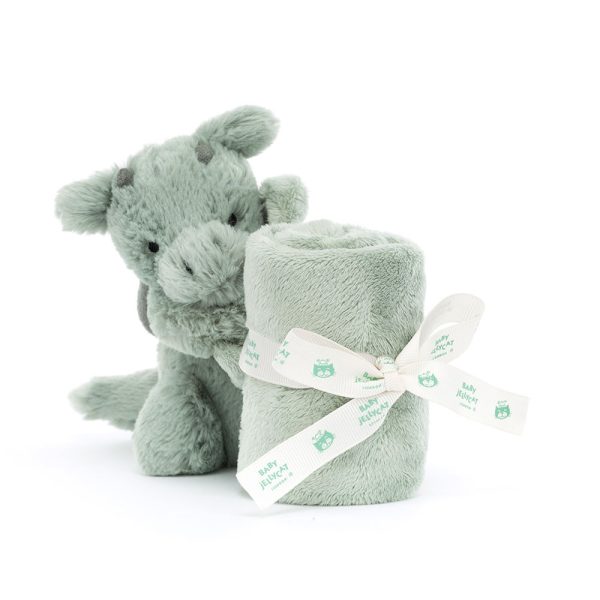 JellyCat: Smok Szmatka Przytulanka Miętowo-Szara 34 cm