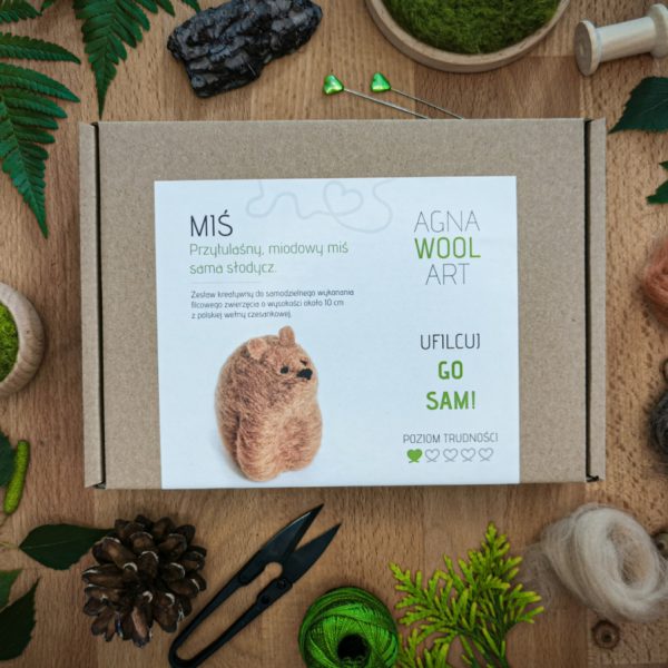 AGNA WOOL ART: Zestaw do filcowania Miś
