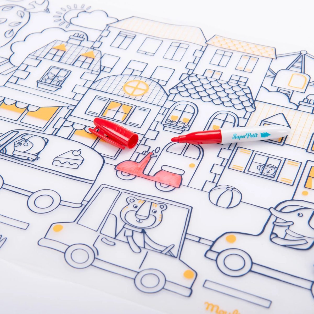 Moulin Roty: silikonowa mata do kolorowania Les Popipop - obrazek 2