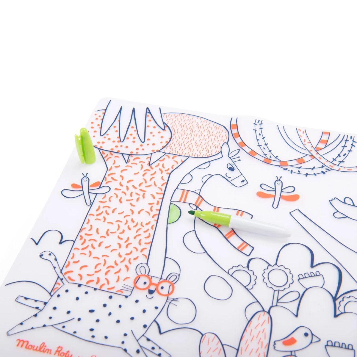 Moulin Roty: silikonowa mata do kolorowania Les Toupitis - obrazek 2