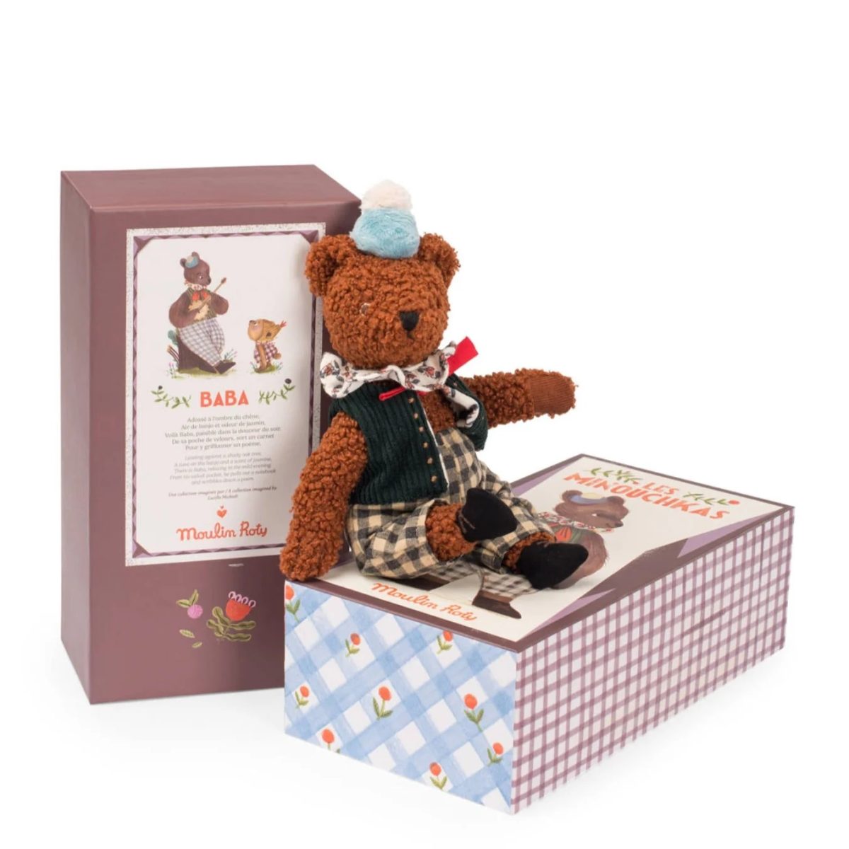 Moulin Roty: LES MINOUCHKAS - Miś BABA w ozdobnym pudełku - obrazek 1