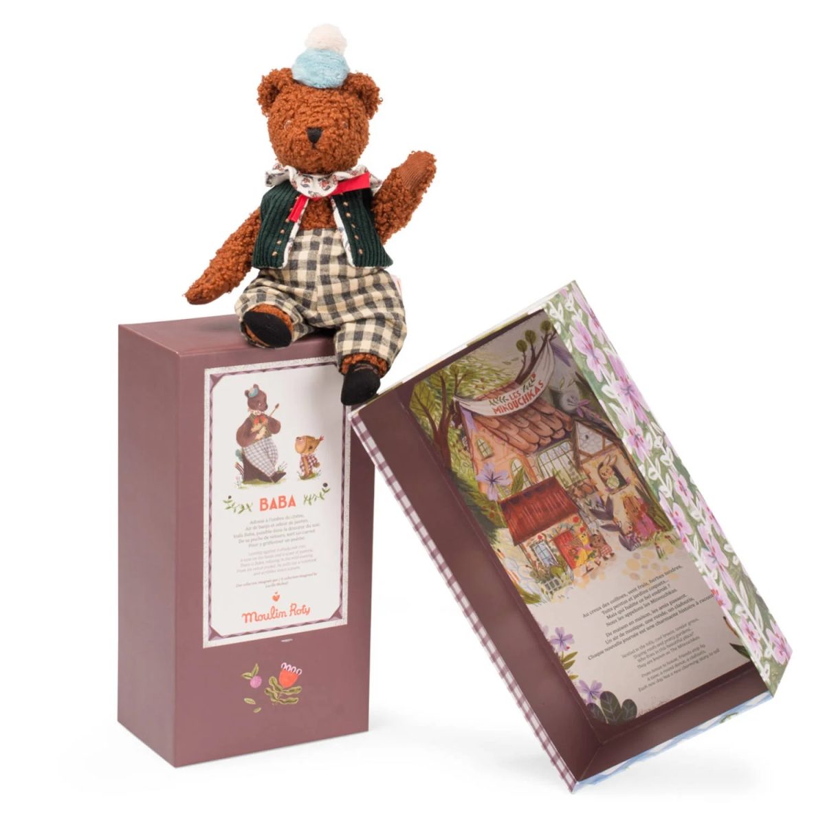 Moulin Roty: LES MINOUCHKAS - Miś BABA w ozdobnym pudełku - obrazek 3