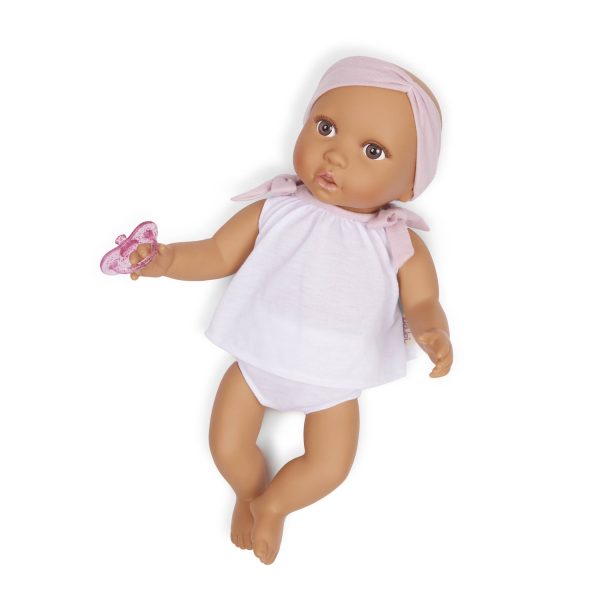 LullaBaby: lalka NIEMOWLĘ ze smoczkiem, w dwuczęściowym ubranku i opasce