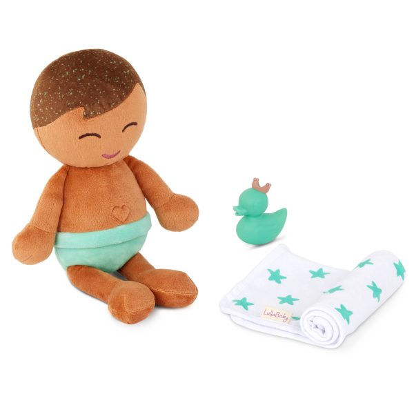 LullaBaby: lalka przytulanka DO KĄPIELI – CHŁOPIEC – szatyn