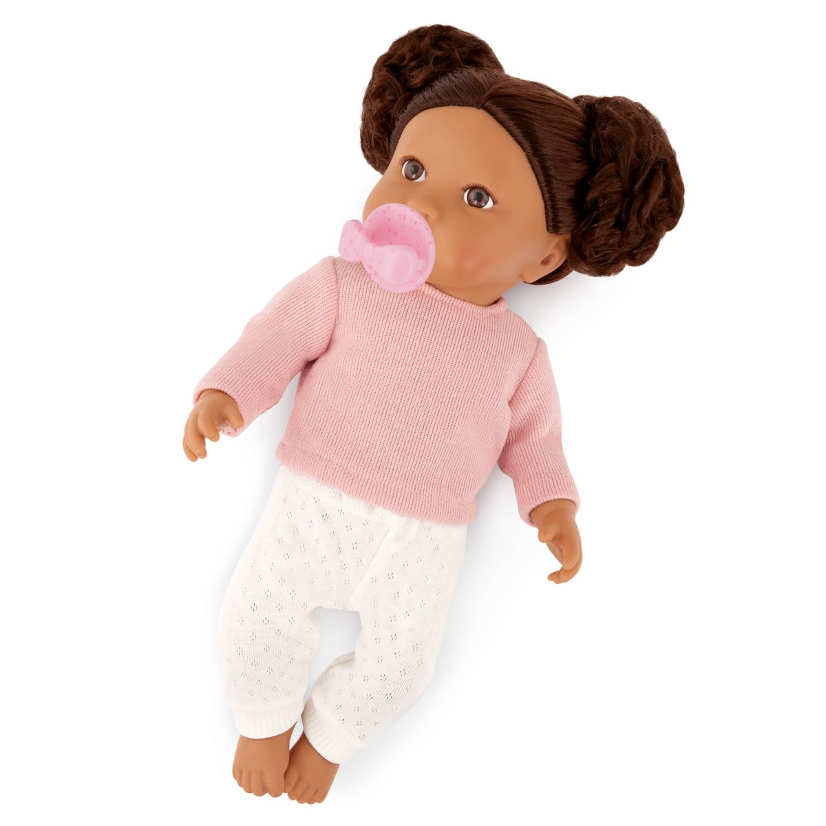 LBY7284_DP_B LullaBaby: lalka NIEMOWLĘ z WŁOSAMI - SZATYNKA, ze smoczkiem - obrazek 5