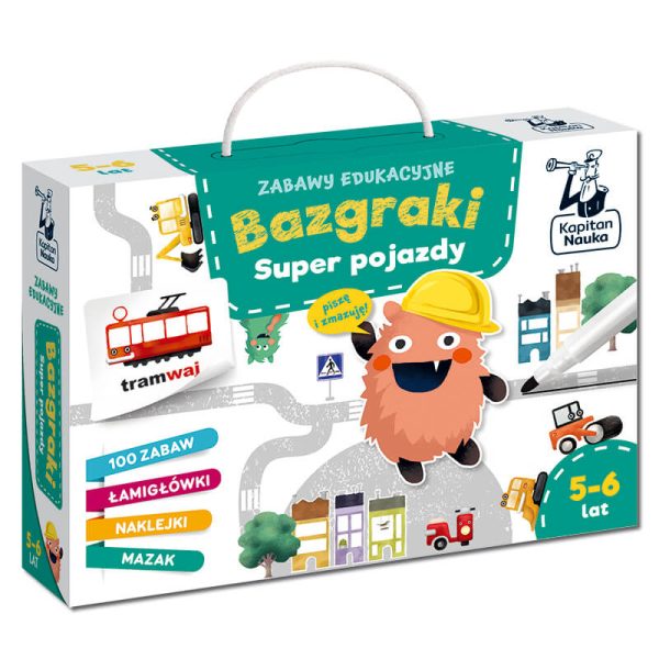 Kapitan Nauka: Zabawy edukacyjne. Bazgraki. Super pojazdy