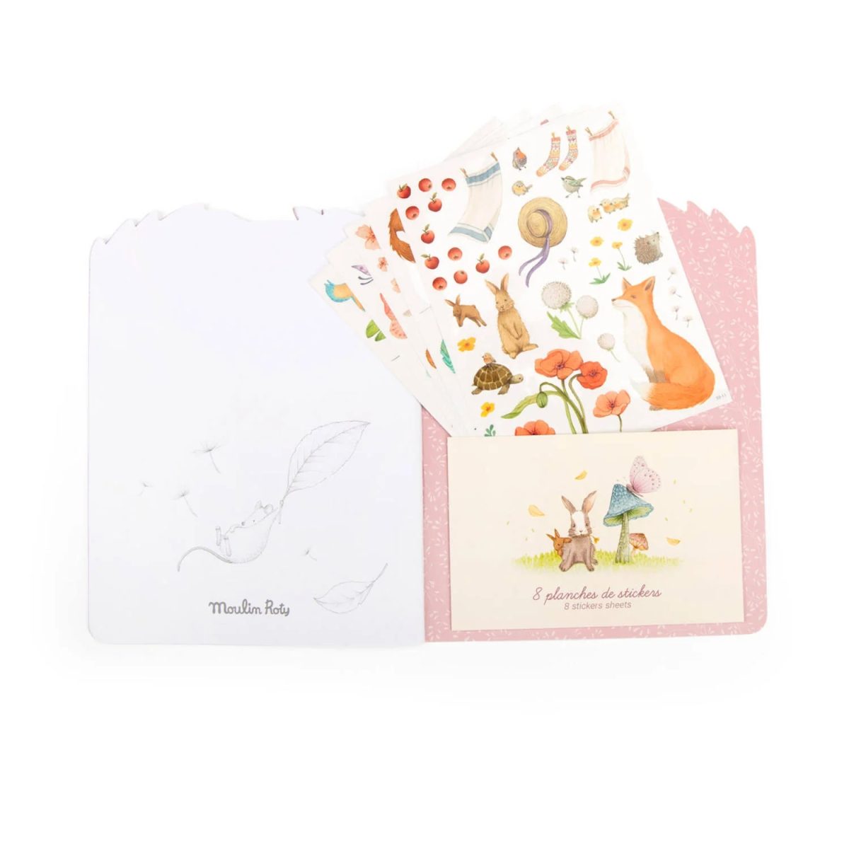 Moulin Roty: Kolorowanka z naklejkami LES ROSALIES - obrazek 2