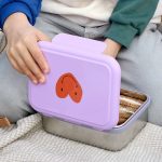 Lassig: Lunchbox ze stali nierdzewnej Little Gang Heart lilac - obrazek 2