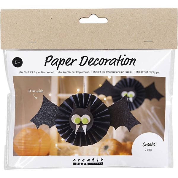 CREATIV: Zestaw DIY - Papierowe nietoperze 38cm