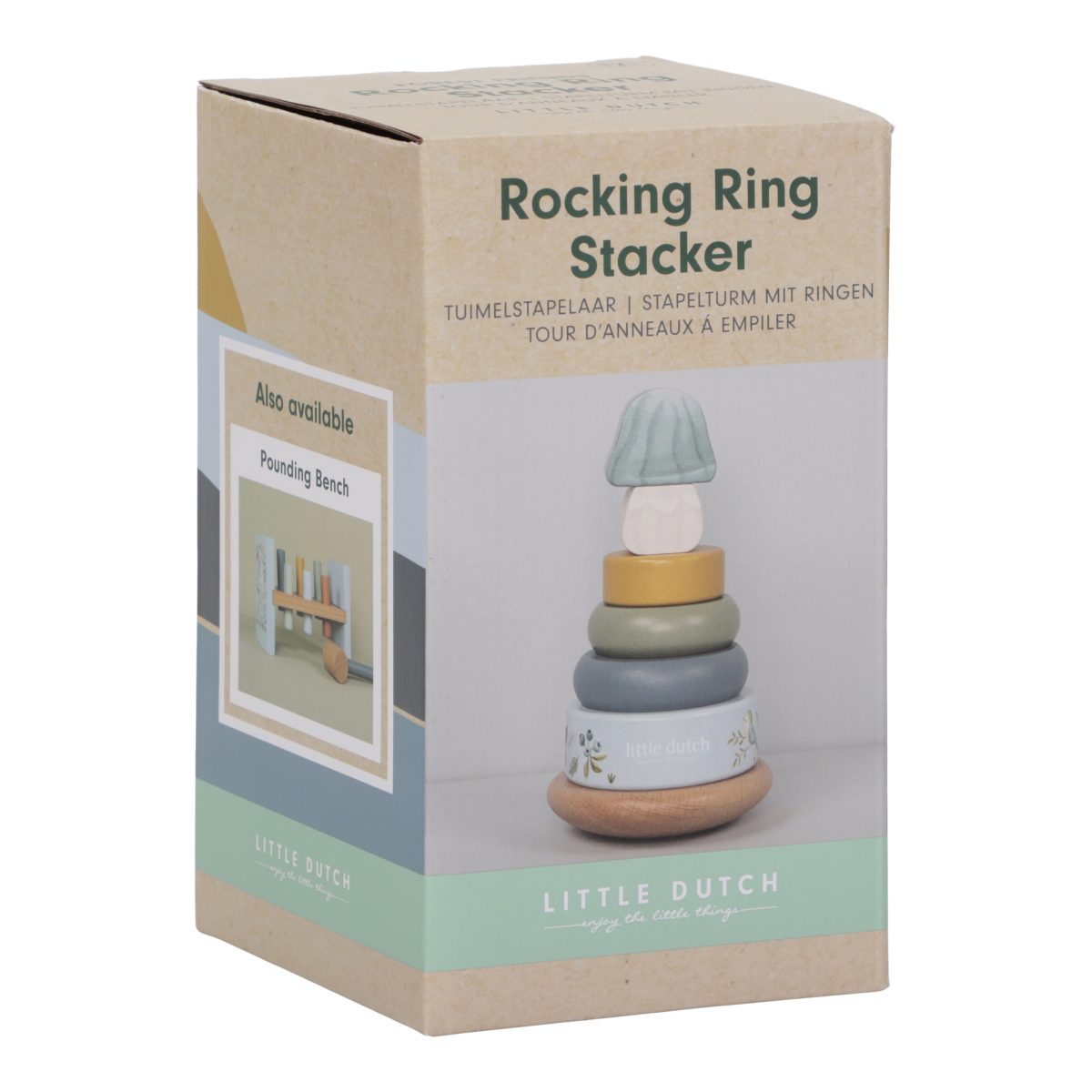 LD7242 - Product - Rocking ring stacker wood - Forest Friends (4) Little Dutch: drewniana układanka piramida Forest Friends - obrazek 4