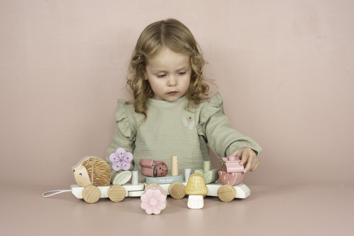 LD7335 - Stacking train Hedgehog - Fairy Garden (5) Little Dutch: drewniany pociąg układanka Jeż Fairy Garden - obrazek 2