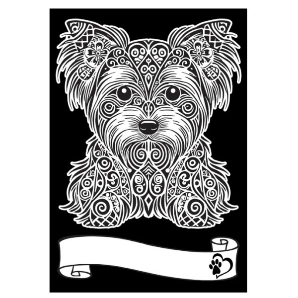 COLORVELVET: Kolorowanka Welwetowa A4 Yorkshire Terrier